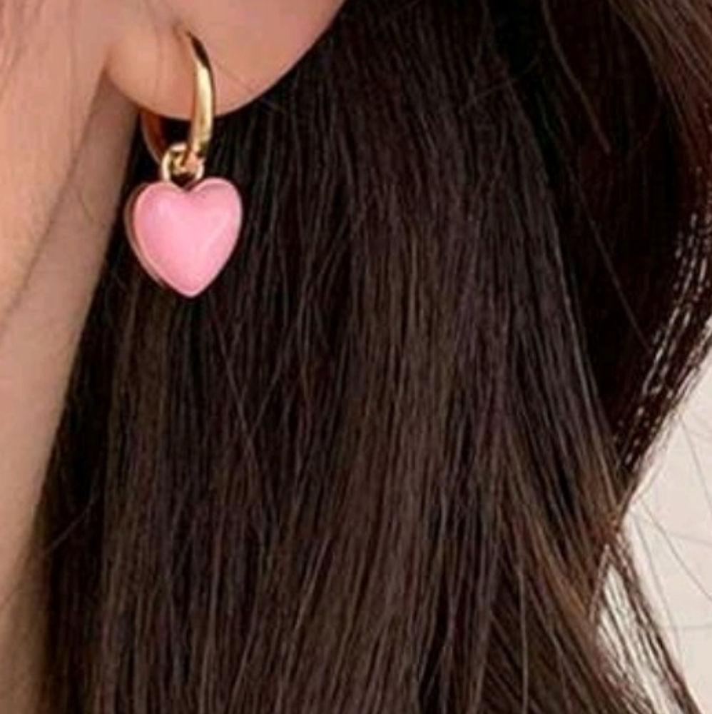Women Vintage drop pink earrings